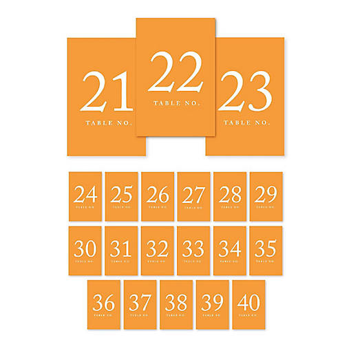 Orange Table Numbers 21 40 4x6