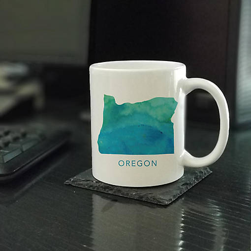 Oregon Aqua Blue Water Ceramic Mug