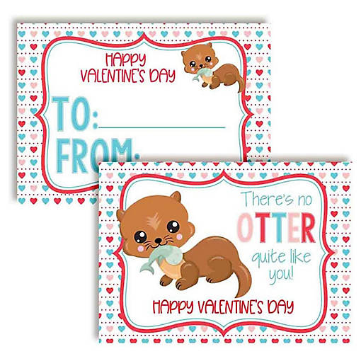Otter Classroom Valentines 30pc. by AmandaCreation