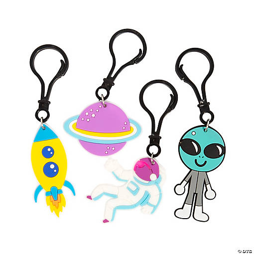 Outer Space Backpack Clip Keychains - 12 Pc.