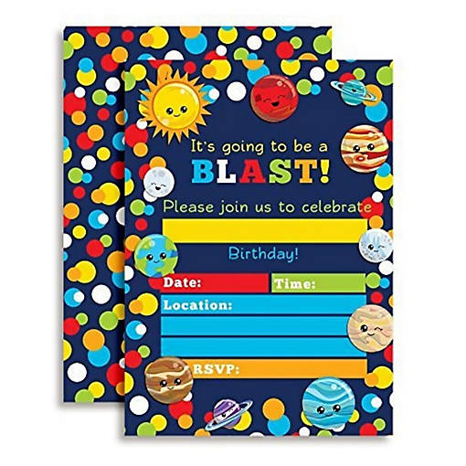 Outer Space Invitations 40pc. by AmandaCreation