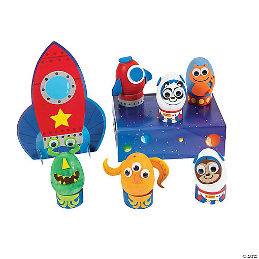 Outer Space Scene Easter Egg Decorating Craft Kit - Makes 6