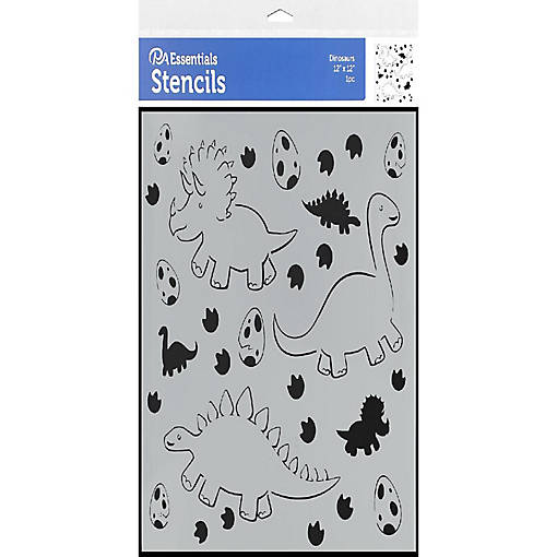 PA Ess Stencil 12x12 Dinosaurs