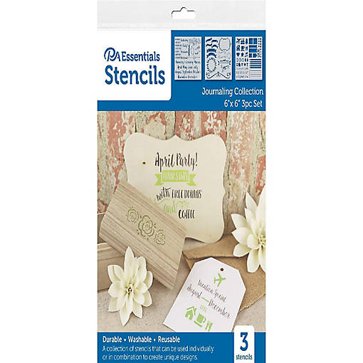 PA Ess Stencil 6x6 3pc Journaling Collection