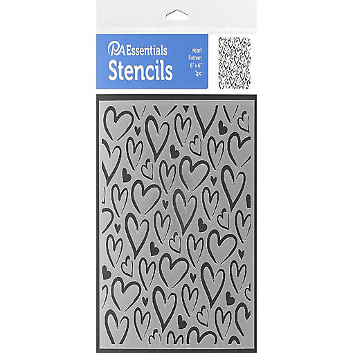 PA Ess Stencil 6x6 Heart Pattern