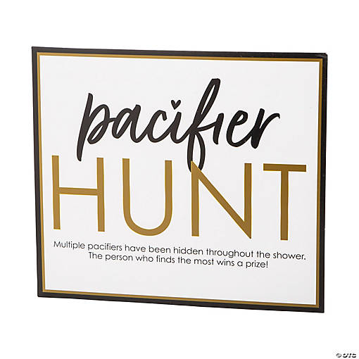 Pacifier Hunt Game Sign with Easel