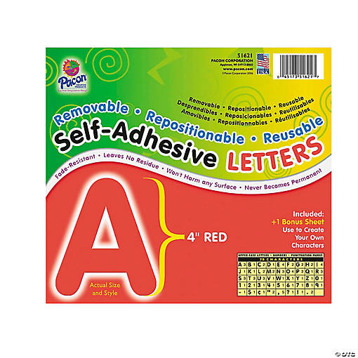 Pacon&amp;#174; Self-Adhesive Letters - 78 Pc.