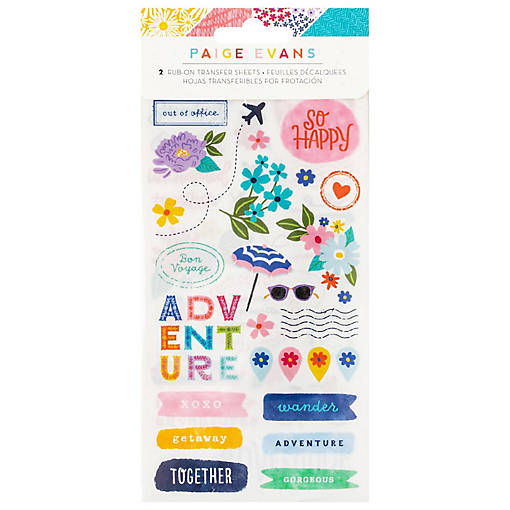 Paige Evans Adventurous Rub-On Sheets-2/Pkg
