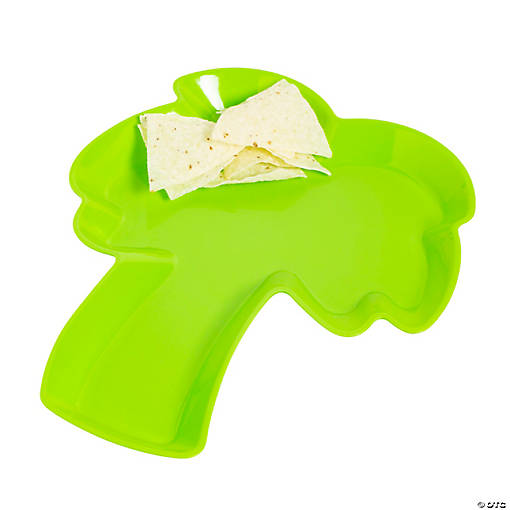 Palm Tree-Shaped Plastic Serving Trays - 6 Pc.