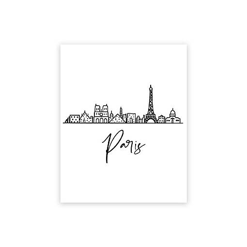 Paris Skyline BW 16x20in 1-Pack