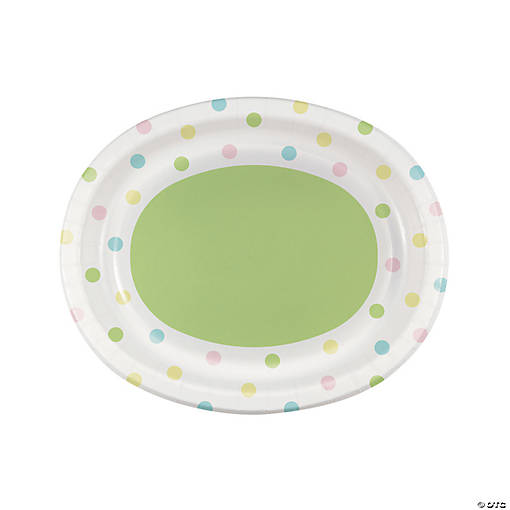 Pastel Polka Dot Oval Platters