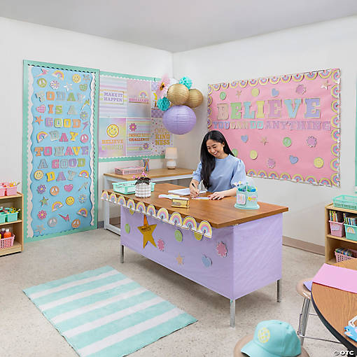 Pastel Rainbow Full Classroom Decorating Kit - 33 Pc.