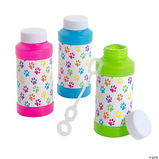 Paw Print Bubble Bottles - 12 Pc.