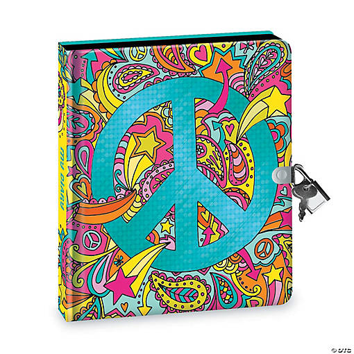 Peace Sign Black Page Diary