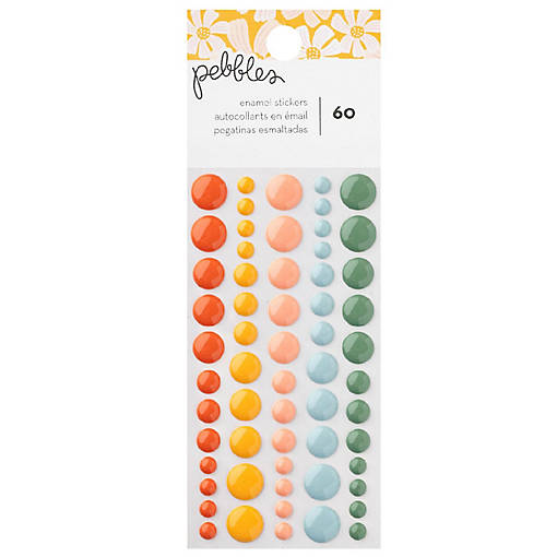 Pebbles Sunny Bloom Enamel Dots-60 Pieces