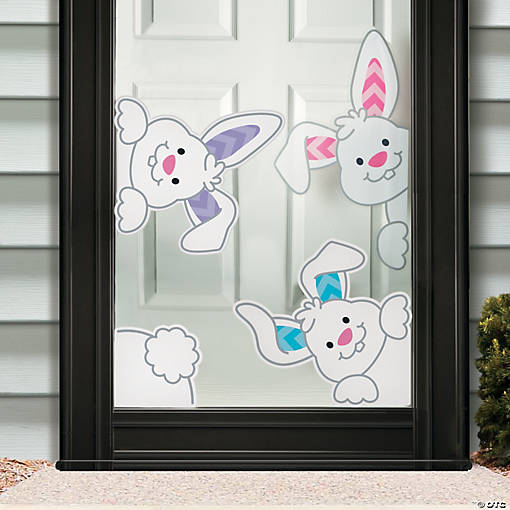 Peeking Easter Bunnies Window Clings - 4 Pc.