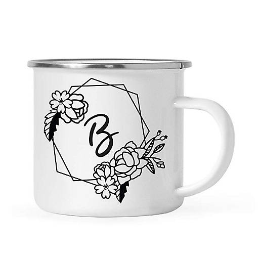 Peonies Monogram B 11oz Campfire Mug