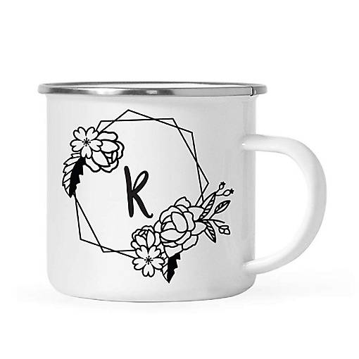 Peonies Monogram K 11oz Campfire Mug