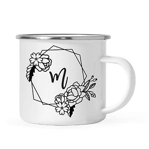 Peonies Monogram M 11oz Campfire Mug