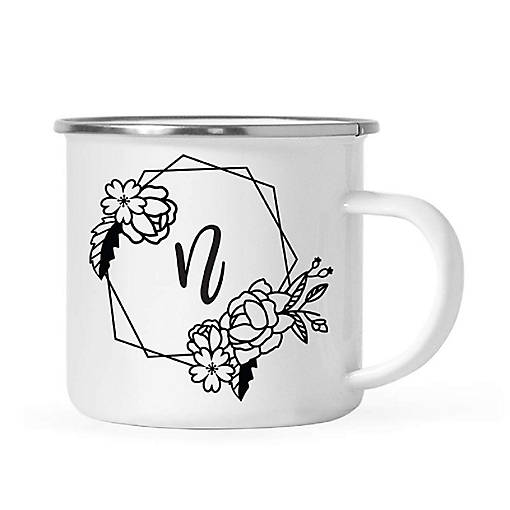 Peonies Monogram N 11oz Campfire Mug