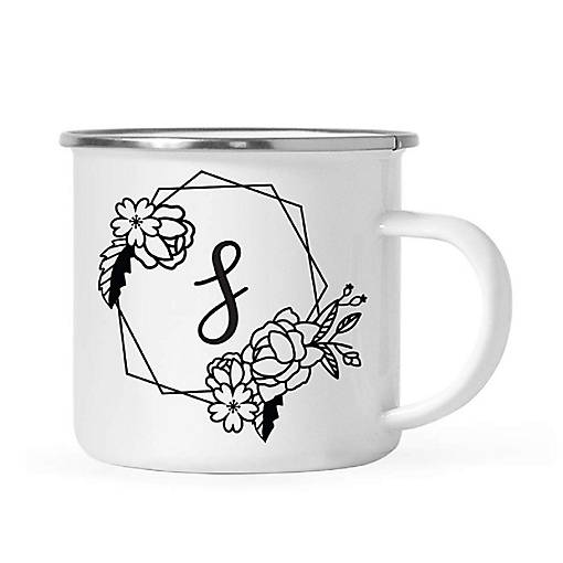 Peonies Monogram S 11oz Campfire Mug