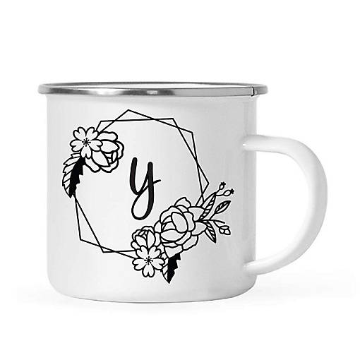 Peonies Monogram Y 11oz Campfire Mug