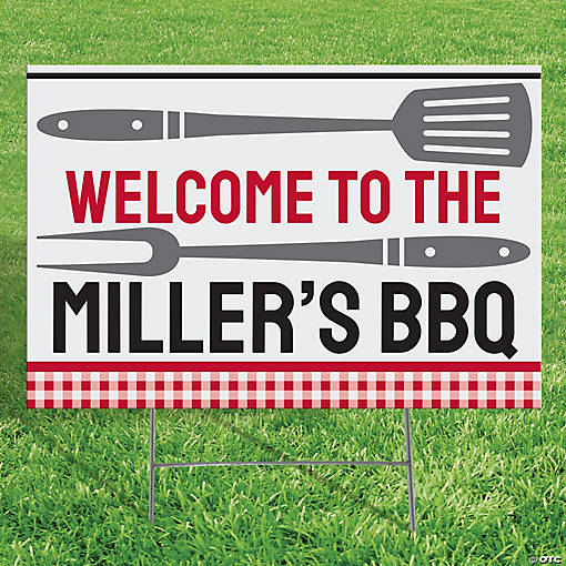 Personalized 24" x 16" BBQ Yard Sign