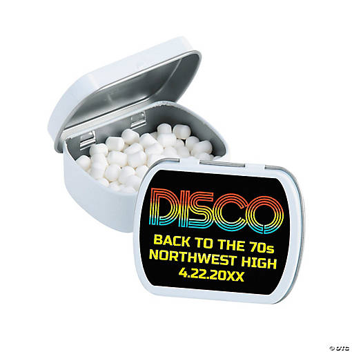 Personalized 70s Disco Mint Tins - 24 Pc.