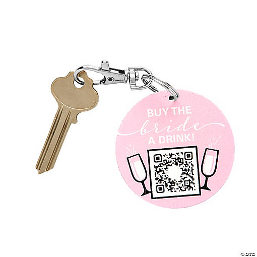 Personalized Bachelorette QR Code Keychains - 24 Pc.