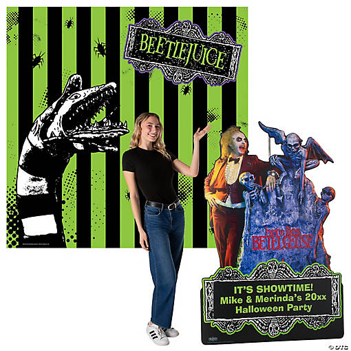 Personalized Beetlejuice&amp;#8482; Photobooth Backdrop Decorating Kit - 3 Pc.