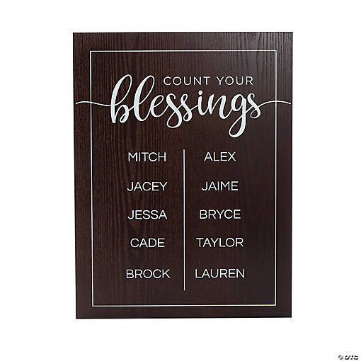 Personalized Count Your Blessings Sign