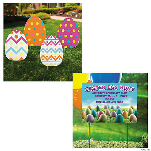 Personalized Easter Egg Hunt Yard Sign Kit - 5 Pc.
