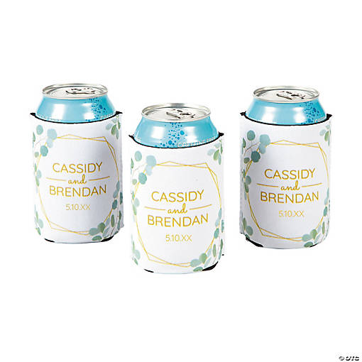 Personalized Eucalyptus Can Coolers - 12 Pc.