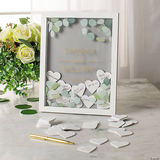Personalized Eucalyptus Wedding Guest Book Frame