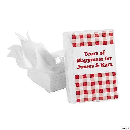 Personalized Gingham Tissue Packs - 10 Pc.