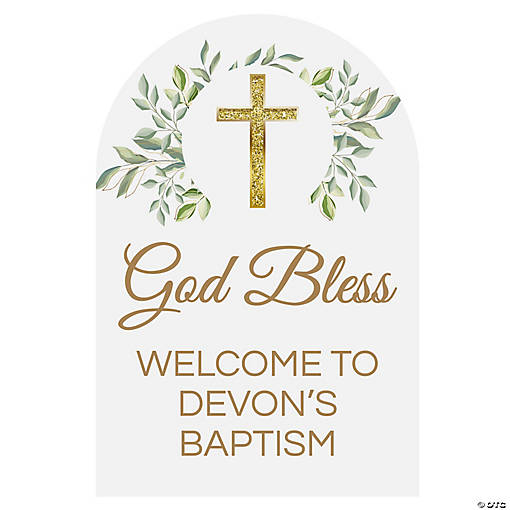 Personalized God Bless Religious Welcome Sign