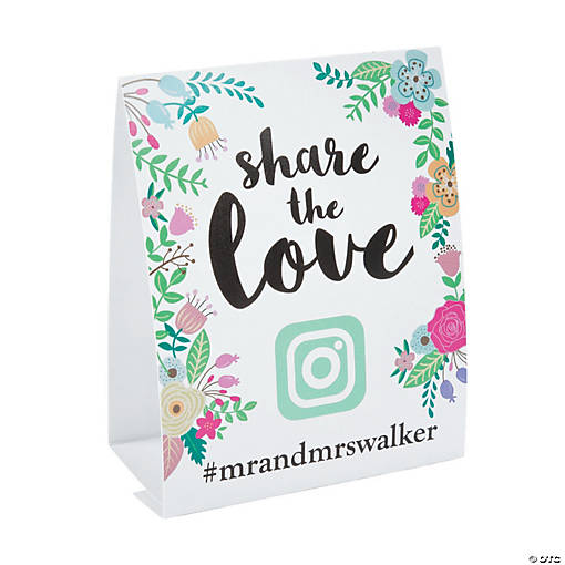 Personalized Hashtag Table Tent Cards - 12 Pc.
