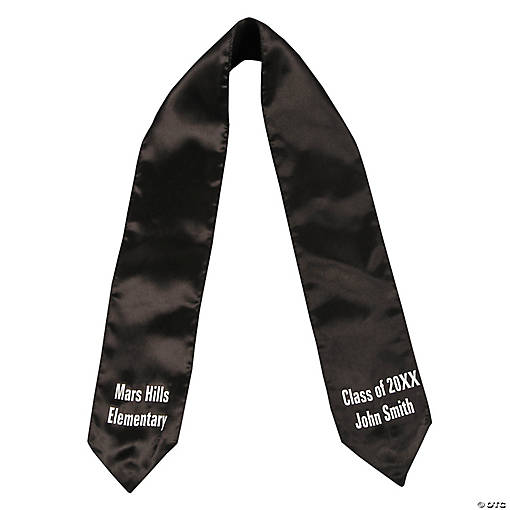 Personalized Kids Black Elementary School Graduation Stole