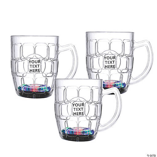 Personalized Light-Up Beer Mugs - 24 Pc.