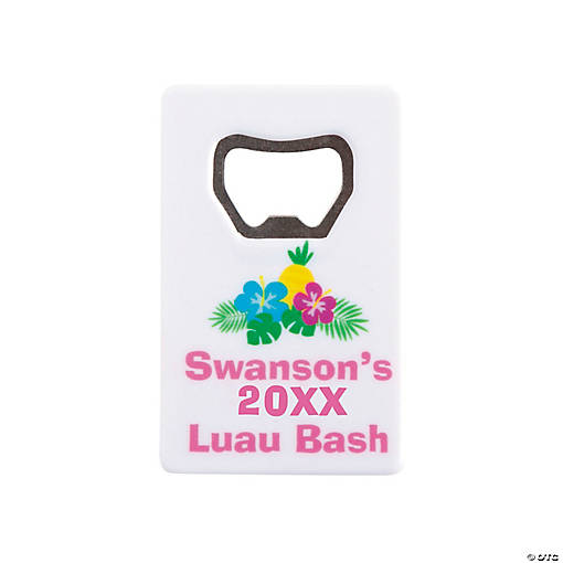 Personalized Luau Bottle Openers - 12 Pc.