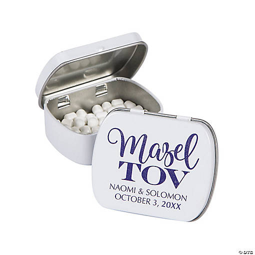 Personalized Mazel Tov Mint Tins - 24 Pc.