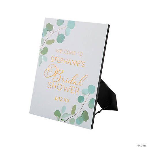 Personalized Medium Eucaplyptus Bridal Shower Welcome Tabletop Sign