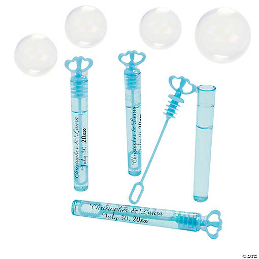 Personalized Mini Heart Bubble Tubes - 24 Pc.