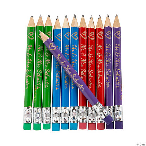 Personalized Mini Wedding Pencils - 24 Pc.