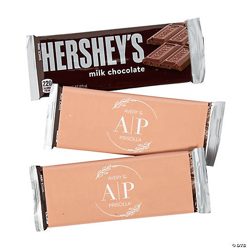 Personalized Modern Initials Candy Bar Labels - 12 Pc.