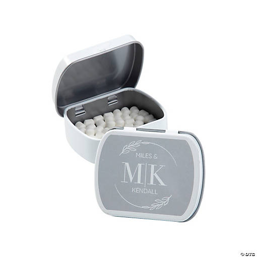 Personalized Modern Initials Mint Tins - 24 Pc.