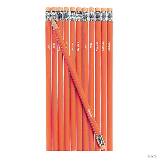 Personalized Multi Name Orange Pencils - 24 Pc.