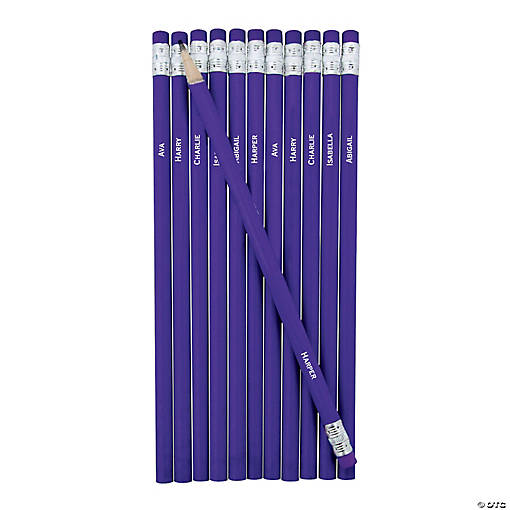 Personalized Multi Name Purple Pencils - 24 Pc.