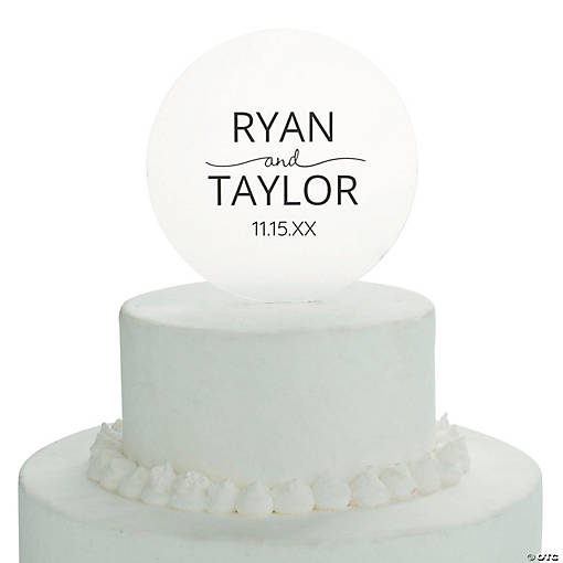 Personalized Names Clear Cake Topper