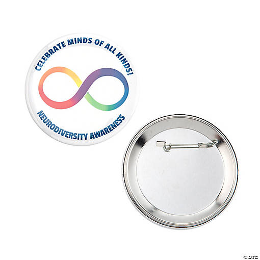 Personalized Neurodiversity Awareness Buttons - 12 Pc.
